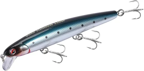 Miniatura 16 de LITTMA Señuelos de pesca de surf de California Señuelos de pesca de agua salada Jerkbait Crankbait Surf Minnow 110 - Sardina metálica Super Glow