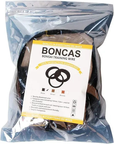 Miniatura 7 de Juego de 3 alambres de entrenamiento para bonsái negros de larga duración de calidad, de 0.039 pulgadas, 0.079 pulgadas, 0.079 pulgadas