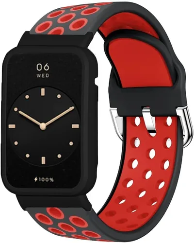 Miniatura 5 de Senter Correa de silicona suave de repuesto compatible con Huawei Band 7 Pro Smart Watch Gris/Verde
