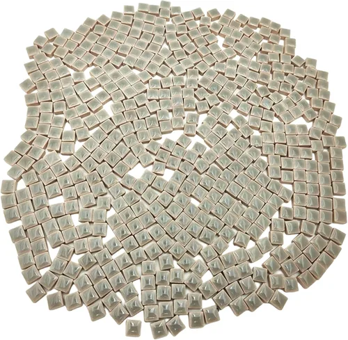 500 PCS / 1.1 LB Azulejos de Mosaico Cuadrados de Cerámica, 0.4 x 0.4 pulgadas Hechos a Mano para Hacer Micro Mosaicos Creativos para Arte DIY y Gris
