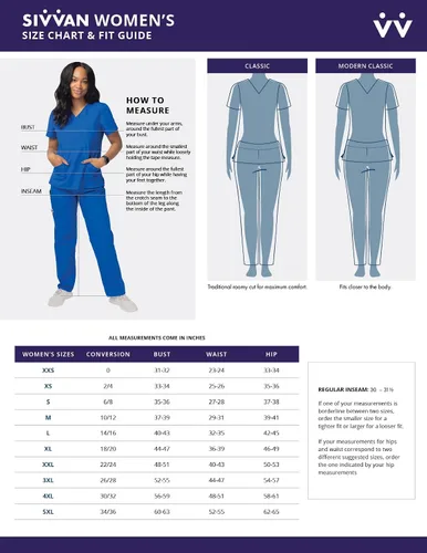 Miniatura 6 de Sivvan Scrubs for Women - Long Sleeve Comfort Underscrub Tee 3-Pack