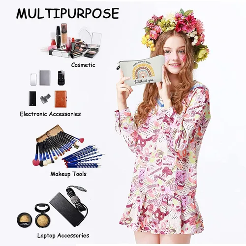 Miniatura 4 de Bolsa de maquillaje para bolso, bolsas de cosméticos para mujer, regalo inspirador para mujer, pequeña bolsa de cosméticos divertida, bolsa de viaje