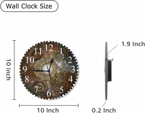 Miniatura 2 de Reloj de Pared Bohemio con Textura Paisley de 10 Pulgadas Operado por Batería Vector Color Rojo Brillante Reloj Silencioso Sin Tictac Relojes