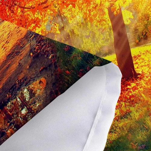 Miniatura 4 de Cortina de ducha para caravana y caravana, para viajes, remolque, baño, bosque dorado, otoño, camping, pequeño, estrecho, corto, de tela, accesorios