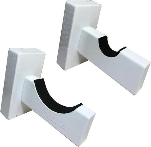 Soporte de pared para bate de béisbol, soporte de madera maciza con tornillos ocultos para sóftbol y béisbol Blanco
