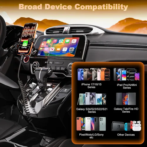 Miniatura 6 de Cable CarPlay en espiral USB A a USB C [2 unidades, 3 pies], cable retráctil retráctil para iPhone para automóvil, cable de carga rápida retráctil