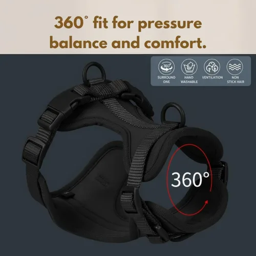 Miniatura 7 de Dog Harness - No Pull Adjustable Front Clip Vest with Soft Padding, 3Leash Clips, and No-Choke Oxford Design Comfort for Small, Medium, and Large