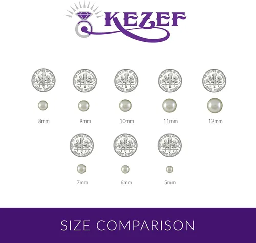 Miniatura 8 de KEZEF Pearl Necklaces for Women - Simulated Faux Cream White Pearl Necklace 16" - 20" - Hand Knotted Strand - Pearl Sizes 8mm - 14mm - Pearl Choker