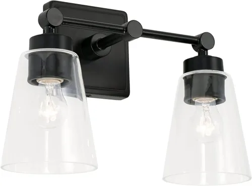 Miniatura 20 de Capital Lighting 621111PN-426 - Lámpara de pared de cristal transparente de mediados de siglo, 1 luz de 100 vatios, 10 pulgadas de alto x 6 pulgadas