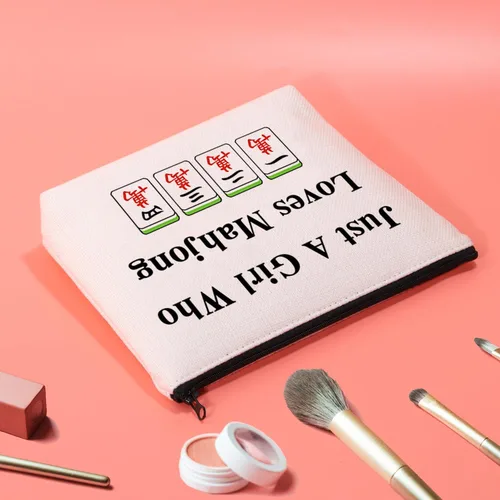 Miniatura 4 de JXGZSO Lucky Mahjong Tiles Bag - Just A Lady Who Loves Mahjong Bolsa de almacenamiento para juegos de mesa