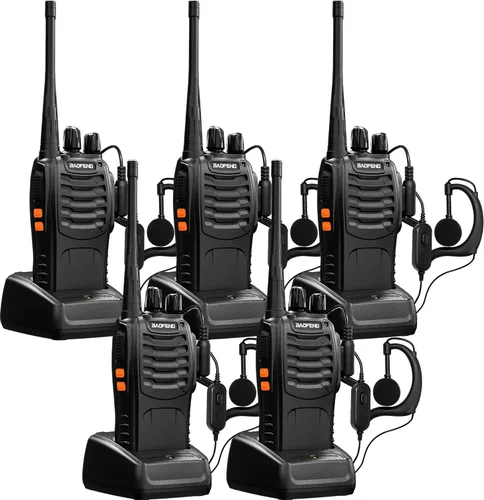 Miniatura 11 de Baofeng Walkie Talkies de largo alcance con auriculares, paquete de 3 (2 cajas) UHF recargable de mano BF-888s Walkie Talkie para adultos o niños