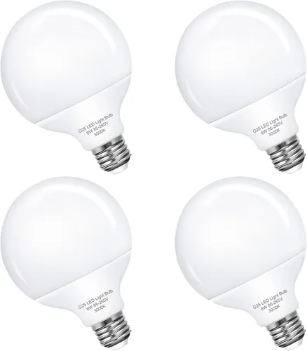 Miniatura 10 de Bombillas LED G25, bombilla de tocador para baño, equivalente a 60 W, base E26 blanca de luz diurna de 5000 K, bombilla decorativa redonda