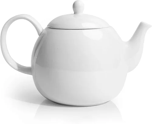Miniatura 17 de Sweese Tetera de porcelana de 27 onzas con infusor para té de hojas sueltas, gris azulado