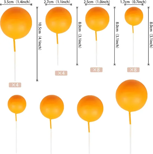 Miniatura 2 de 24 piezas de adornos para pastel con bolas, adornos para pastel con bolas, adornos para pastel con globos de espuma en forma de bola, adornos