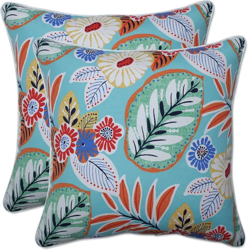 Miniatura 32 de Pillow Perfect - Cojines decorativos florales brillantes para interiores/exteriores, 2 unidades, lumbar - 11.5 x 18.5 pulgadas, verde/rojo Zoe