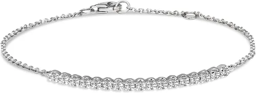 14 quilates 1 quilate Oro blanco de 10 quilates y plata de ley 925 Pulsera de diamante de media tenis cultivada en laboratorio GH-SI1 de calidad