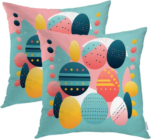 Miniatura 42 de Batmerry American Flag Ink Dot Throw Pillow Covers, Red Blue White Stars Abstract Decorative Pillow Covers Digital Printing Blended for Couch Sofa