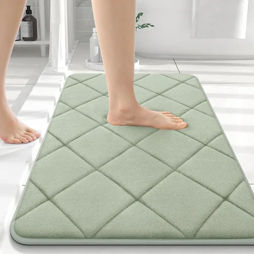 Miniatura 127 de OLANLY Tapete de baño de espuma viscoelástica de 24 x 16 pulgadas, ultra suave y absorbente, lavable a máquina, cómodo tapete de baño para suelo