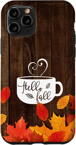 Miniatura 27 de Hello Fall - Taza de café para iPhone 16, diseño de hojas de otoño