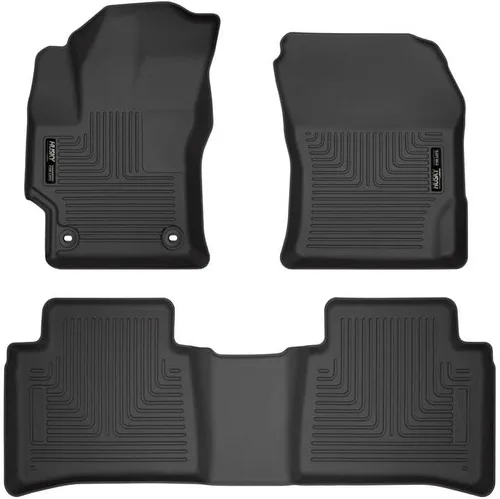 Husky Liners Weatherbeater Alfombrillas de suelo | Compatible con Toyota Corolla, Sedan 2020 - 2025 | Delantero y 2da fila, 3 piezas negro - 95751