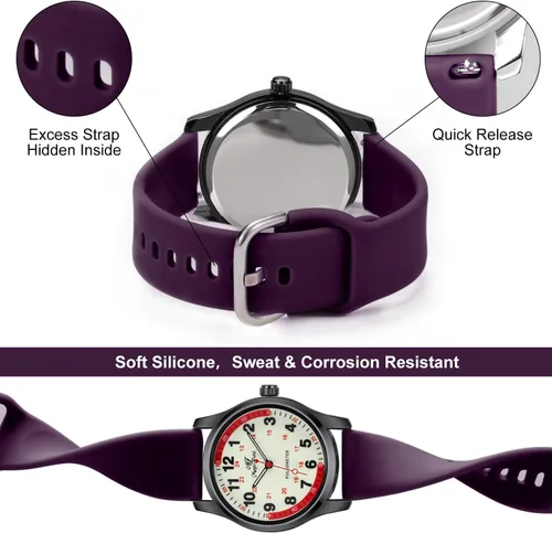 Miniatura 3 de oyeaho Reloj de enfermera para enfermeras, médicos, profesionales médicos, estudiantes, hombres, mujeres, unisex, fácil de leer, esfera luminosa