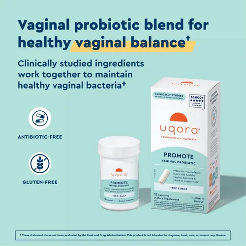 Miniatura 2 de Uqora Promote - Apoyo para la salud vaginal* - Probiótico para mujer con lactoferrina, Lactobacillus Acidophilus y Lacticaseibacillus Rhamnosus