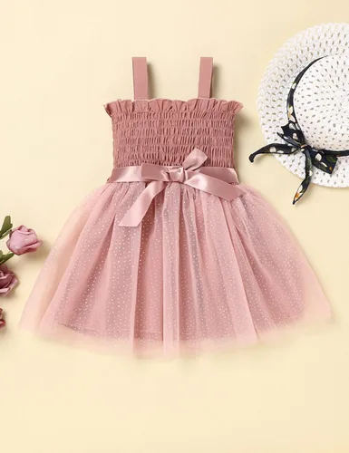 Miniatura 9 de Vestido tutú en capas para niñas pequeñas, sin mangas, vestido de tul de princesa para boda, fiesta de cumpleaños, 2-6T