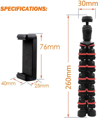 Miniatura 7 de Trípode para Teléfono, Trípode Pulpo Linkcool con Soporte de Montaje para Teléfono con Control Remoto Inalámbrico, Usar como Trípode para iPhone