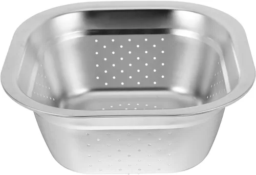 Miniatura 12 de VOSAREA Lavabo cuadrado de acero inoxidable, colador de metal, colador cuadrado de gran capacidad, para frutas, cocina, lavado de verduras