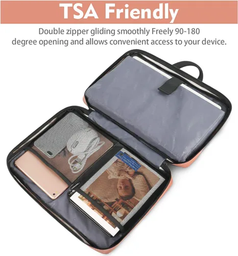 Miniatura 3 de Ytonet Funda profesional para transportar laptop de 15.6 pulgadas, resistente al agua, compatible con la TSA, con asas, compatible con laptops Rosa