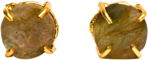 Miniatura 34 de Gempires Natural Raw Prong Setting Stud Earrings, 8-10 mm Crystals Earring, Handmade Jewelry, Gift for Her