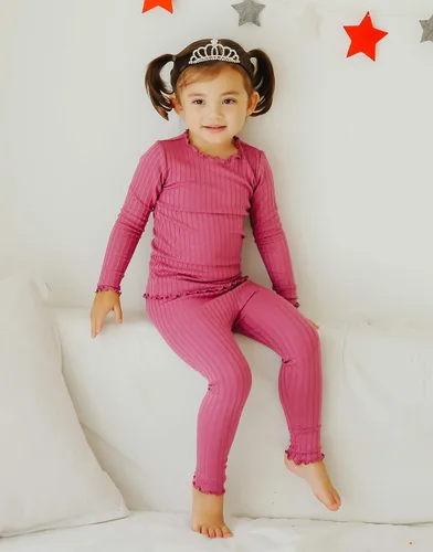Miniatura 2 de VAENAIT BABY - Pijama unisex para niños y niñas de 6 meses a 12 años, suave y cómoda, de modal Tencel, ropa de dormir fruncida, conjunto de 2 o 4