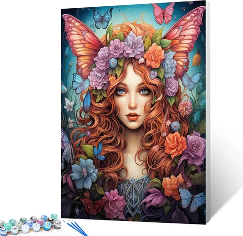 Miniatura 14 de Tucocoo Kit de pintura por números con pinceles y pigmento acrílico sobre lienzo para adultos, estrellas de luna, estilo creativo, proyectos