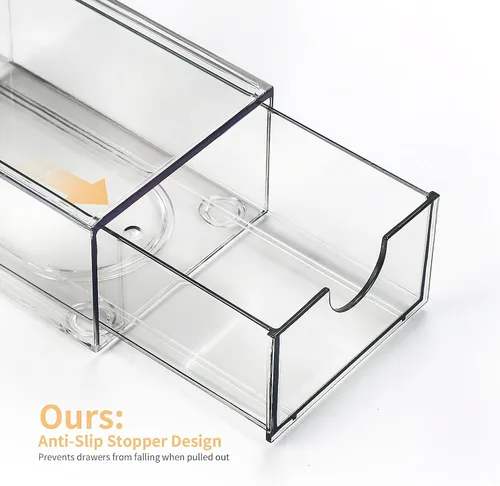 Miniatura 6 de Organizador de escritorio con cajones, cajones de almacenamiento de plástico apilables para maquillaje u organización de escritorio, armarios para A3