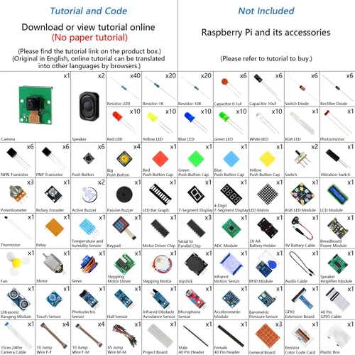 Miniatura 2 de Freenove Kit de inicio completo para Raspberry Pi 5 4 B 3 B+ 500 Zero 2 W, tutorial de 1170 páginas, código de procesamiento de arañazos Java Python