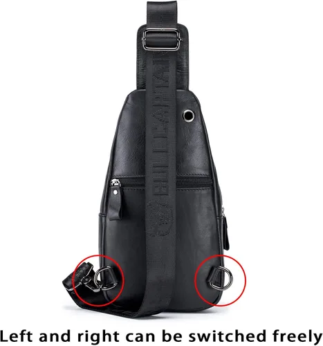 Miniatura 10 de LUKZIJAES Bolso bandolera de cuero genuino para hombre