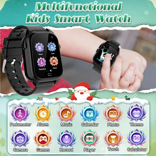 Miniatura 2 de Tywop Reloj inteligente impermeable para niños y niñas de 3 a 12 años, juguetes de aprendizaje con 26 juegos, cámara, video, pantalla táctil