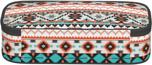 Miniatura 3 de Estuche organizador de lápices tribal étnico azteca de gran capacidad, papelería con cremallera, suministros escolares, bolsa para lápices