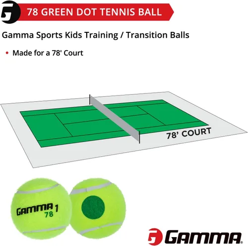 Miniatura 6 de Gamma Orange 60 and Green 78 Dot Training Tennis Balls for Kids & Beginners, Low-Compression Core Reduces Speed & Bounce, Great for Tennis Practice