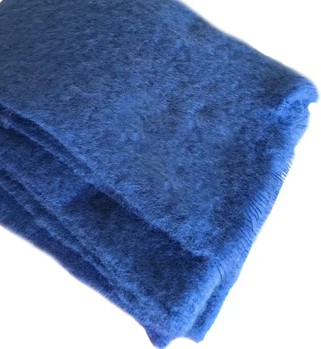 Miniatura 2 de Biddy Murphy Manta ultra suave de mohair y lana irlandesa, fabricada en Irlanda, 54 x 72 pulgadas, color azul sólido