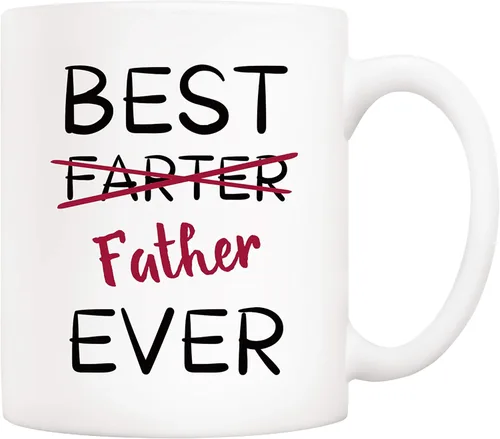 5Aup Regalos del Día del Padre y Navidad Taza de Café Divertida de Papá de Hijo Hija Niños, Tazas del Mejor Padre del Mundo 11 Oz, Regalos Únicos de