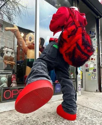 Miniatura 4 de Botas rojas grandes de moda de moda grandes botas rojas de dibujos animados de anime, creativas de TPU EVA grandes zapatos rojos