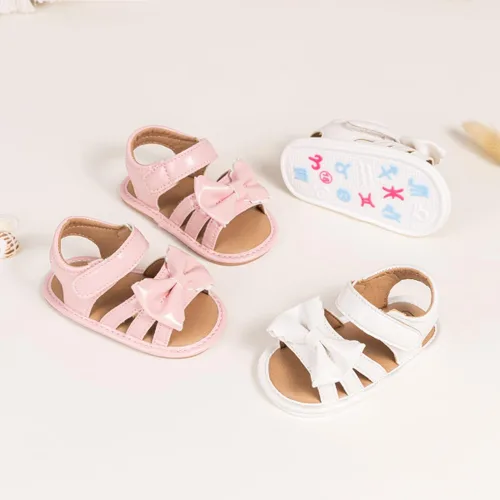 Miniatura 49 de Meckior Sandalias de verano con punta abierta y suave de piel sintética para bebés y niñas pequeñas