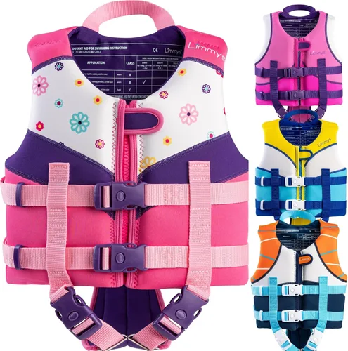Miniatura 12 de Limmys Chaleco de natación para niños pequeños y niños: panel de espuma integrado, certificado CE, diseño galardonado aprobado por los padres, Azul