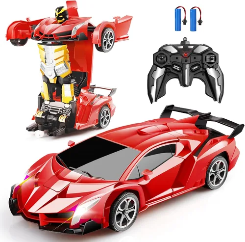 Miniatura 8 de Blackma Auto a control remoto – Transformación, deformación con un botón y deriva giratoria de 360°, auto RC robot transformable con luz LED