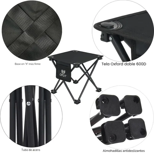 Miniatura 5 de Opliy Taburete de camping 2 unidades, taburete plegable portátil de 13 pulgadas para jardinería al aire libre y playa, senderismo y pesca, taburete