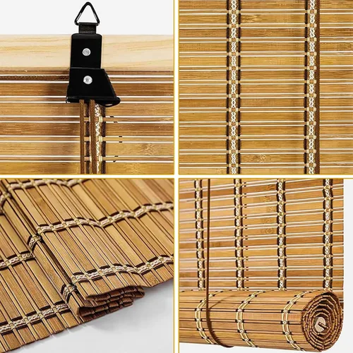 Miniatura 6 de Persianas de bambú, persianas de bambú para ventanas interiores, cortinas enrollables fáciles de instalar, cortinas romanas con filtro de luz