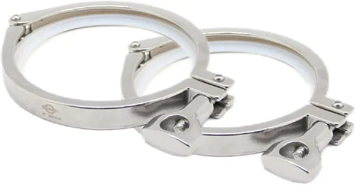 Miniatura 19 de Acero inoxidable 304 Single Pin Heavy Duty Tri Clamp con tuerca de ala para virola TC 1.5 "con 1 unid junta de silicona