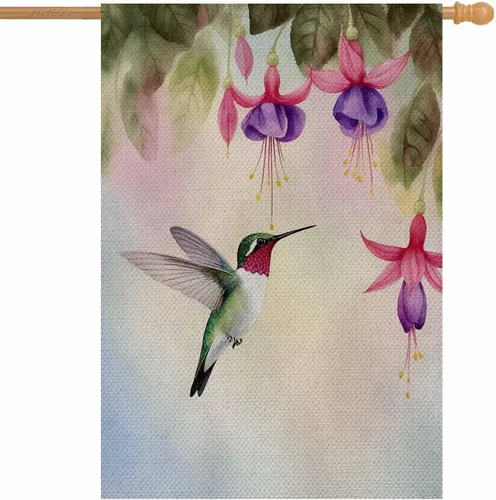 Miniatura 6 de AOYEGO Daisy - Bandera de bienvenida para casa, de 28 x 40 pulgadas, grande, vertical, de doble cara, abejas en una margarita blanca salvaje