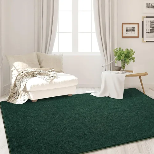Miniatura 7 de FlyDOIT - Alfombras para dormitorio y sala de estar, 4x6 pies, verde oscuro, súper suaves, cómodas, espesadas, de espuma viscoelástica
